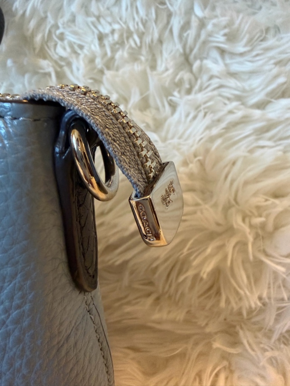 Coach Mini Emma Satchel Pebbled Leather in Dusty Blue with Exotic Handles - Picture 3 of 13